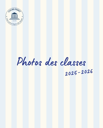 Nouvelle mise en ligne des photos de classe au Cours Péret